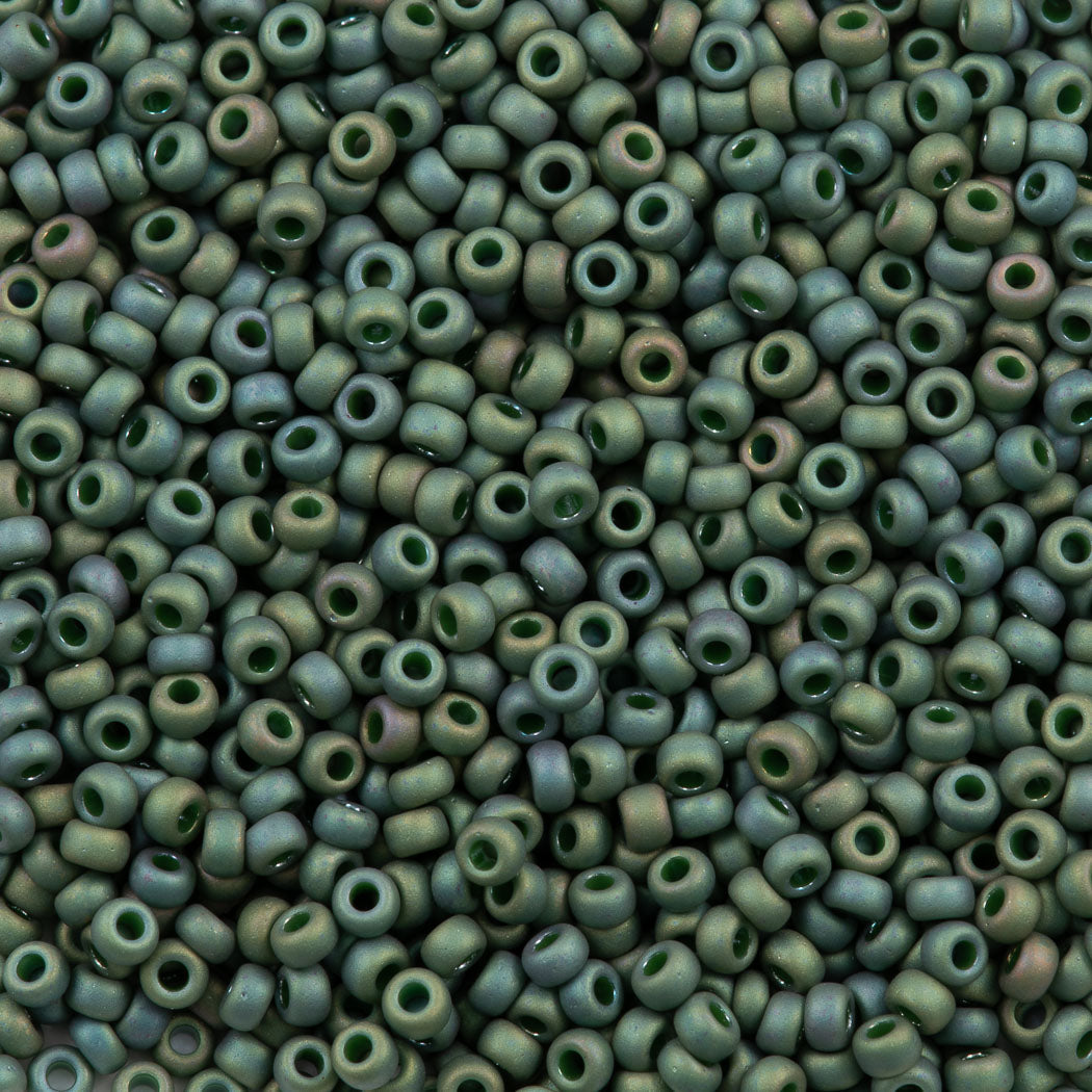 Miyuki Round Seed Bead 11/0 Opaque Matte Leaf Green (2031)