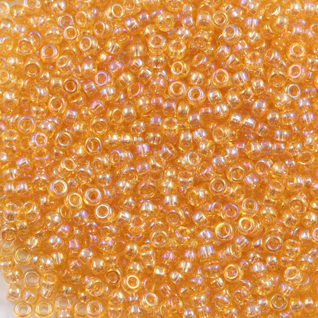 Miyuki Round Seed Bead 11/0 Transparent Light Amber AB (251)