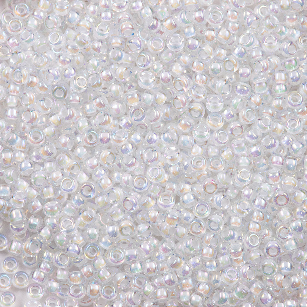 Miyuki Round Seed Bead 11/0 Inside Color Lined White AB (284)