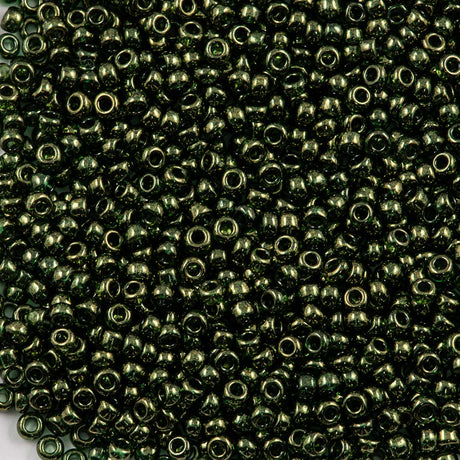 Miyuki Round Seed Bead 11/0 Olive Green Gold Luster (306)