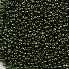 Miyuki Round Seed Bead 15/0 Olive Green Gold Luster 2-inch Tube (306)