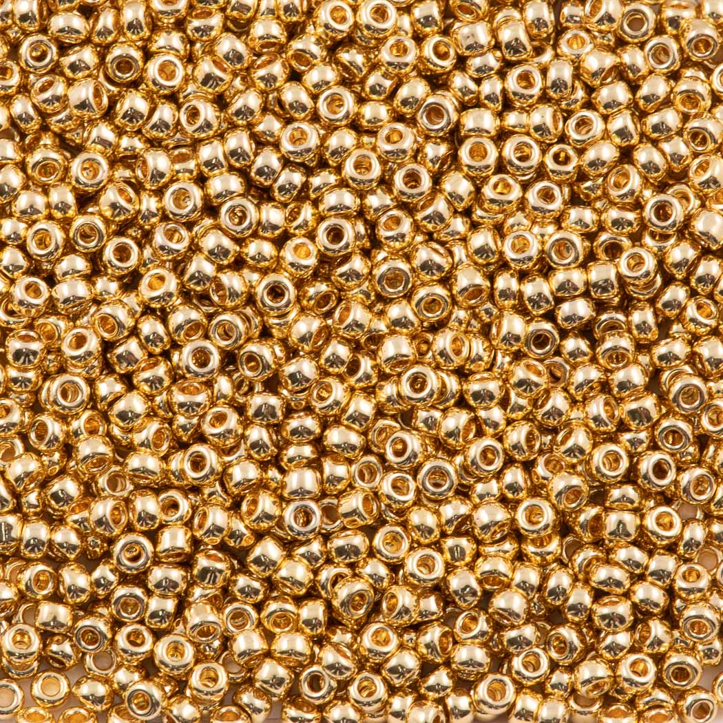 Miyuki Round Seed Bead 15/0 24kt Light Gold Plated 2-inch Tube (193)