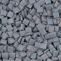 Miyuki Tila Seed Beads Opaque Matte Grey AB 7g Tube (498FR)