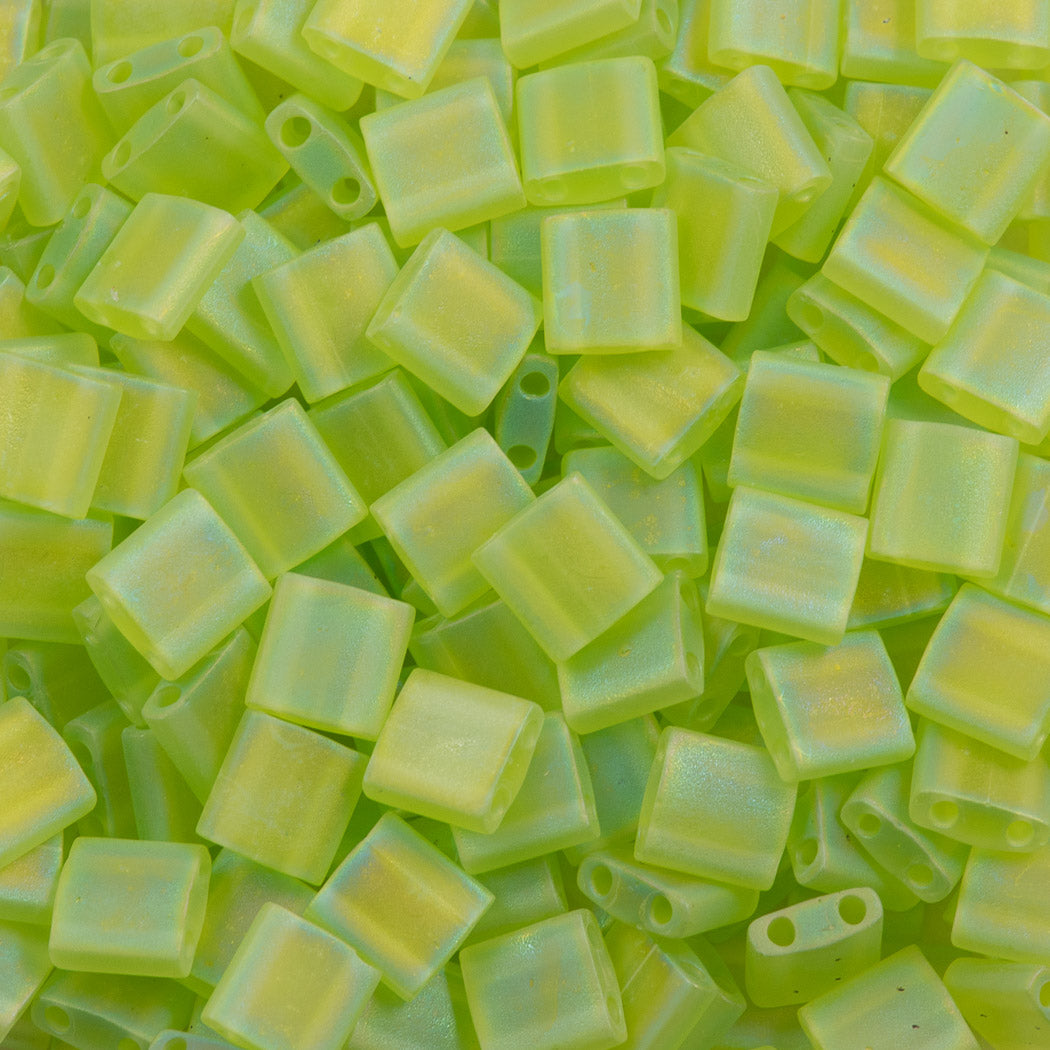 Miyuki Tila Seed Bead Transparent Matte Lime AB 7g Tube (143FR)