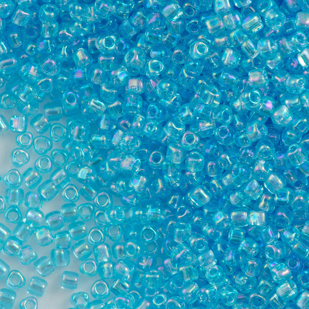 Miyuki Triangle Seed Bead 10/0 Blue Topaz AB 10g (1155)