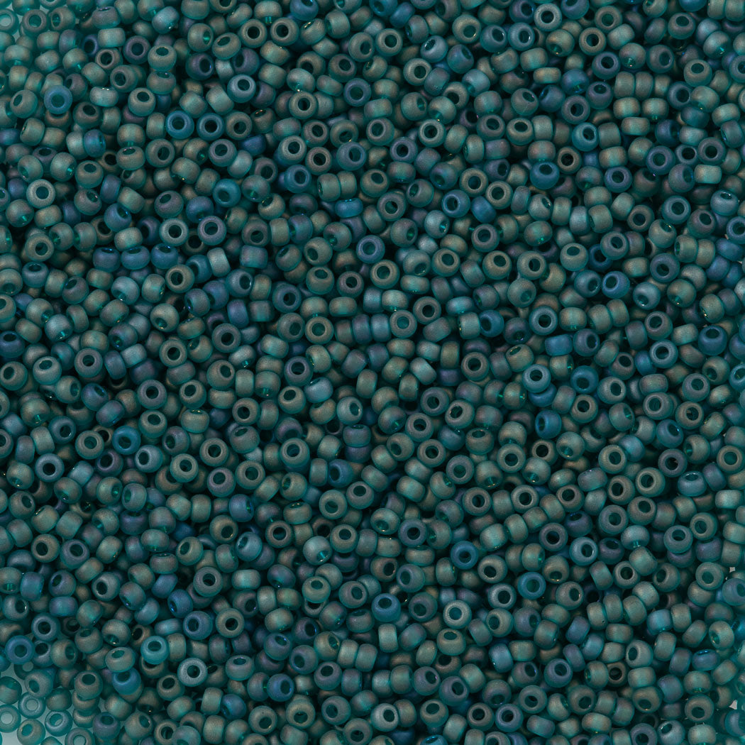 Czech Seed Bead 11/0 Green Transparent AB 2-inch Tube (51060)