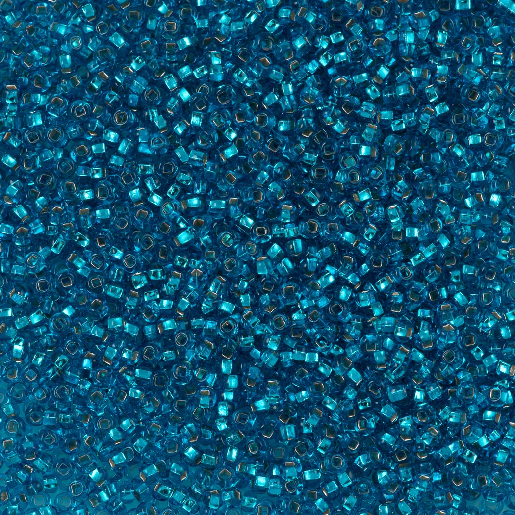 Czech Seed Bead 11/0 Dark Aqua Silver Lined (67150)