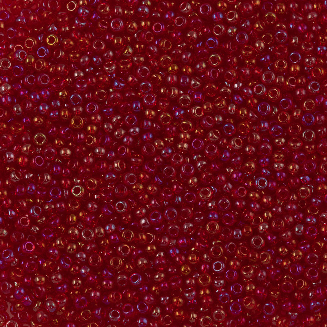 Czech Seed Bead 11/0 Transparent Ruby 2-inch Tube (90090)