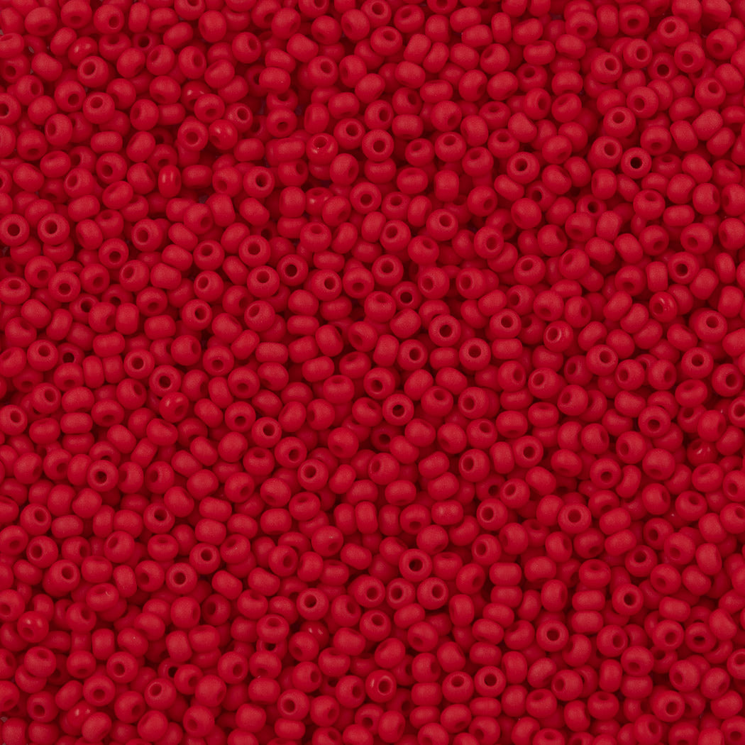 Czech Seed Bead 11/0 Opaque Red Matte 50g (93190M)