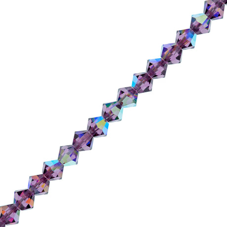 42 Preciosa Crystal Bicone Bead 3mm Amethyst AB (20050AB)