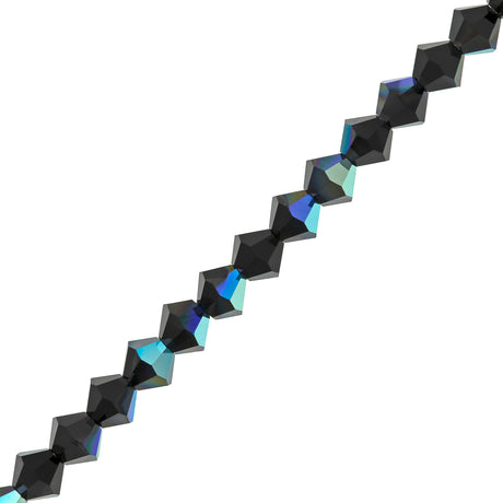 42 Preciosa Crystal Bicone Bead 3mm Jet AB (23980AB)