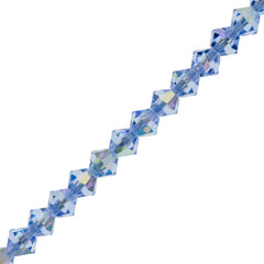 42 Preciosa Crystal 3mm Bicone Bead Light Sapphire AB (30020AB)