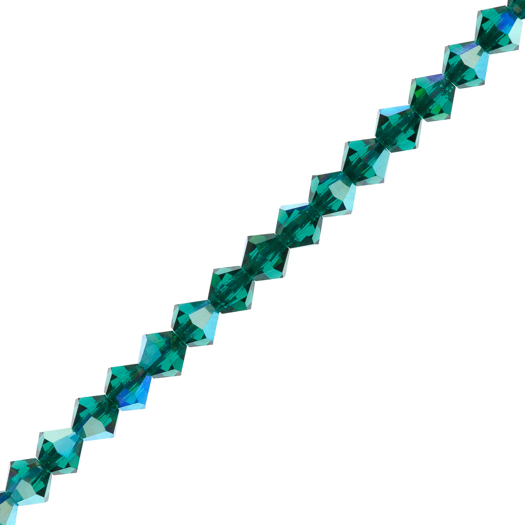 42 Preciosa Crystal Bicone Bead 3mm Emerald AB (50730AB)