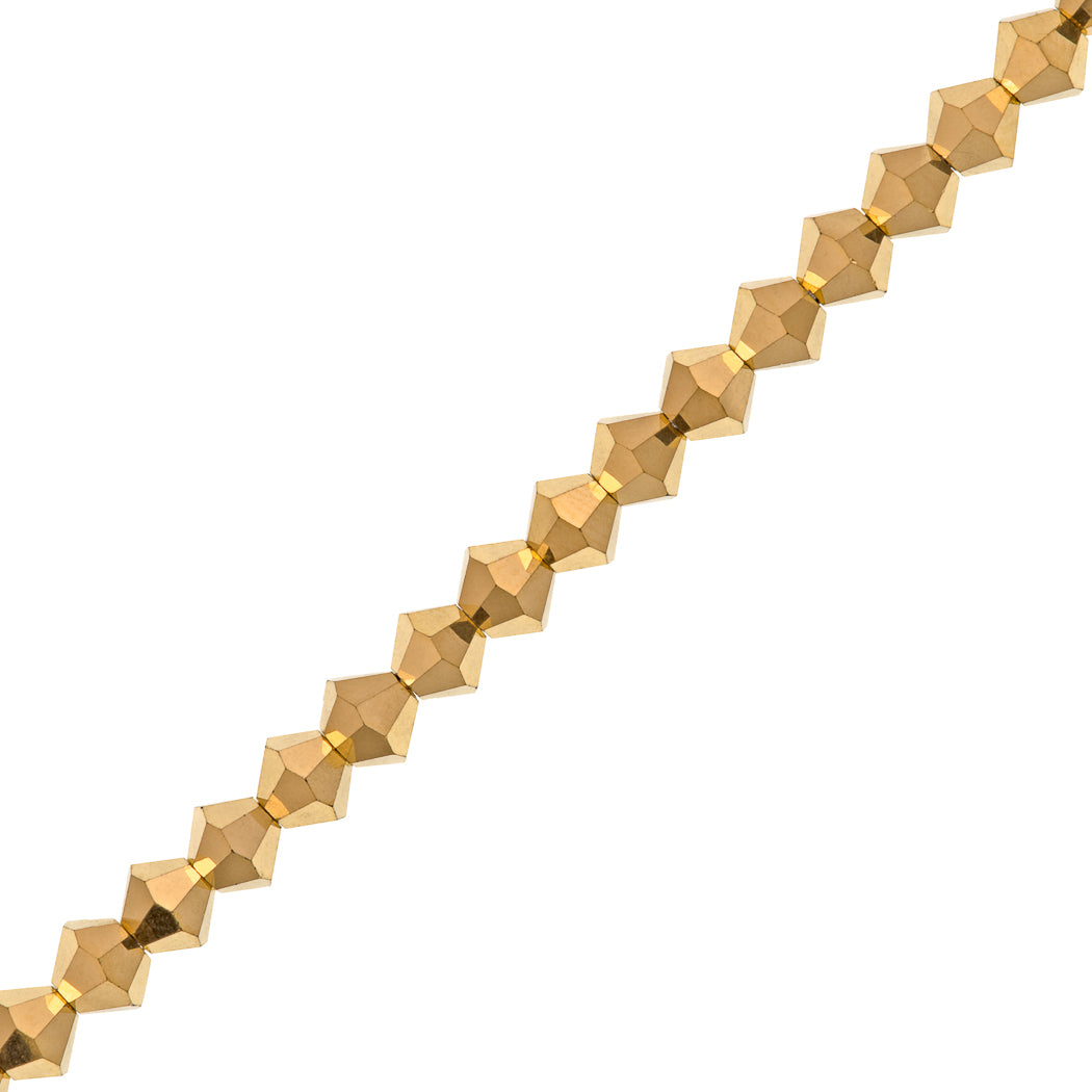 144 Preciosa Crystal 4mm Bicone Bead Crystal Aurum Full (00030AURFL)