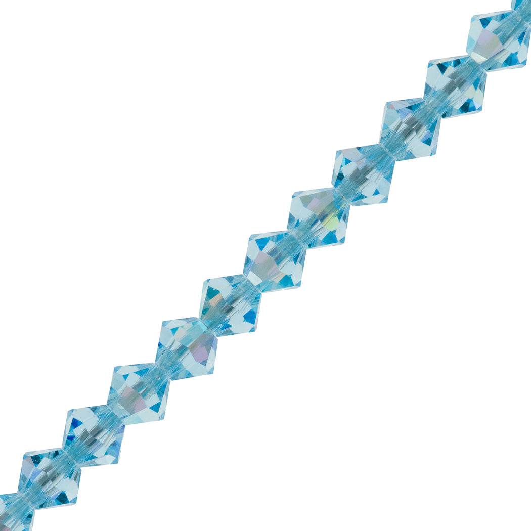 144 Preciosa Crystal 4mm Bicone Bead Aqua Bohemica AB (60010AB)