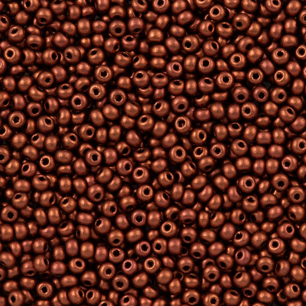 Czech Seed Bead 6/0 Bronze Fire Red 50g (01750)