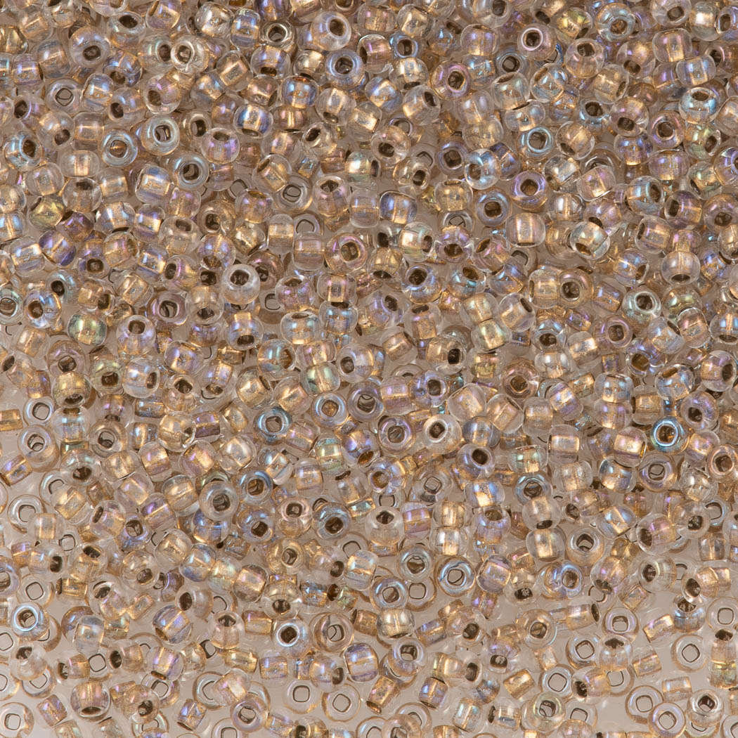 Czech Seed Bead 6/0 Crystal Copper Lined 2-inch Tube (68105)