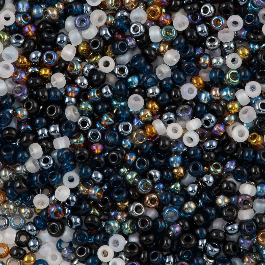 Czech Seed Bead 6/0 Mix Caribbean Blue 2-inch Tube (MIX11)