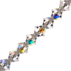 21 Preciosa Crystal Bicone Bead 6mm Crystal AB (00030AB)