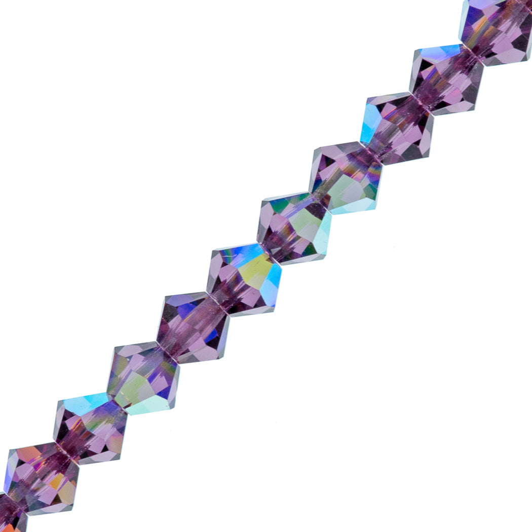 72 Preciosa Crystal 6mm Bicone Bead Amethyst AB (20050AB)