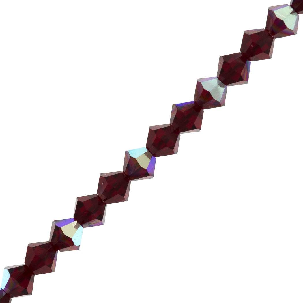 72 Preciosa Crystal 6mm Bicone Bead Siam AB (90090AB)