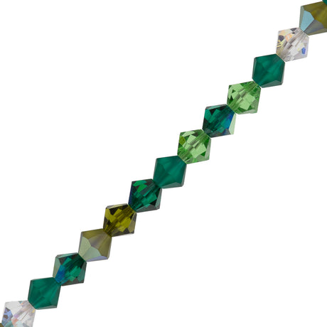 72 Preciosa Crystal Bicone Bead 6mm Evergreen Mix