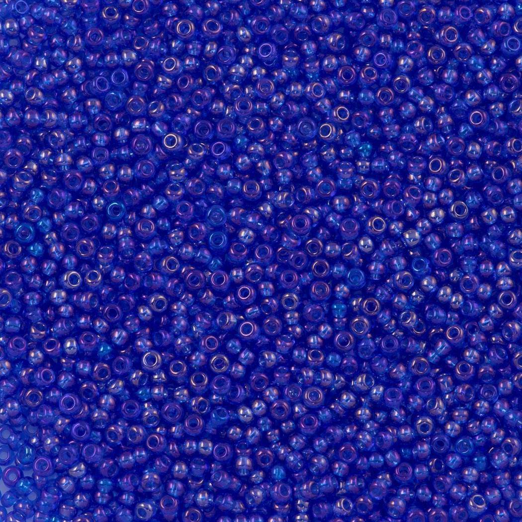 Czech Seed Bead 8/0 Transparent Sapphire AB 22g Tube (31050)