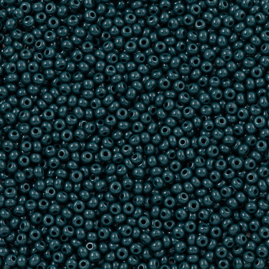 Czech Seed Bead 8/0 Opaque Dark Jade 22g Tube (53270)