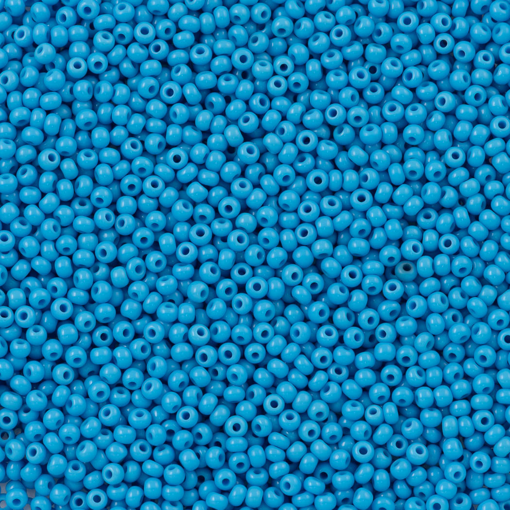 Czech Seed Bead 8/0 Opaque Light Blue Turquoise Matte 2-inch Tube (63020M)