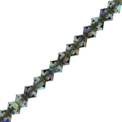 144 Preciosa Czech Crystal 4mm MC Bicone Bead Black Diamond AB (40010AB)