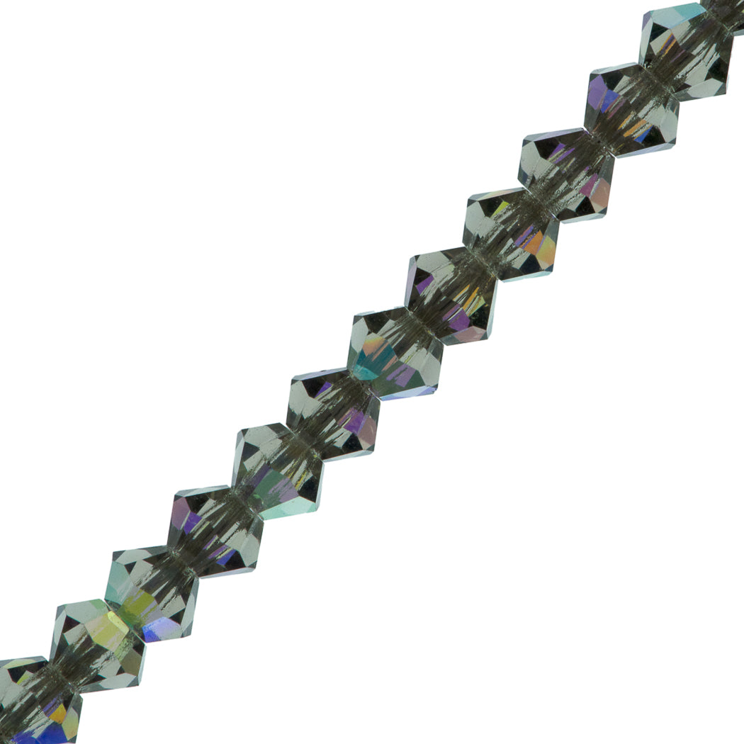 72 Preciosa Czech Crystal 6mm MC Bicone Bead Black Diamond AB 40010AB