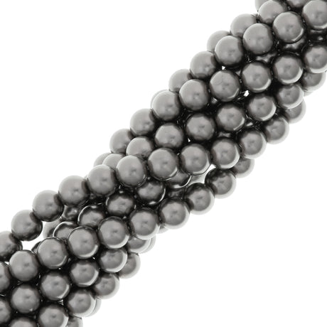 12 Preciosa 10mm Round Pearl Dark Grey (74500)