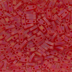 Miyuki Quarter Tila Seed Bead Transparent Matte Red Orange AB 7g Tube (140FR)