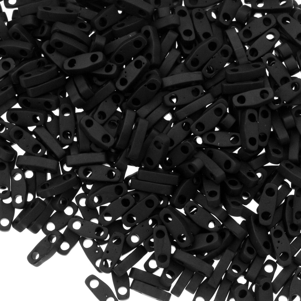 Miyuki Quarter Tila Seed Bead Opaque Matte Black (401F)