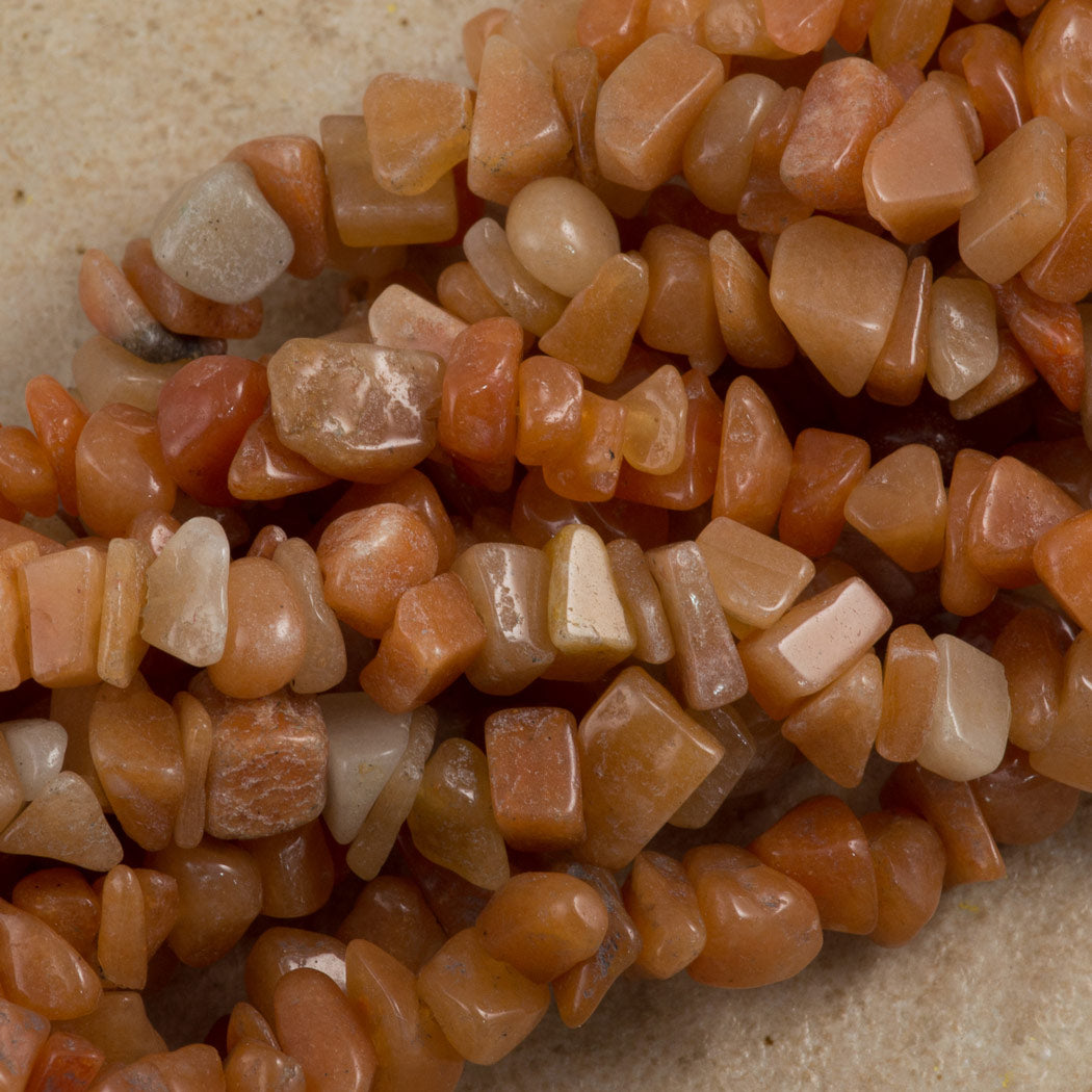 Red Aventurine 5-10mm Chip Bead 36" strand