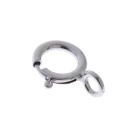 Four Spring Ring Clasp 5mm Sterling Silver with Closed Ring
