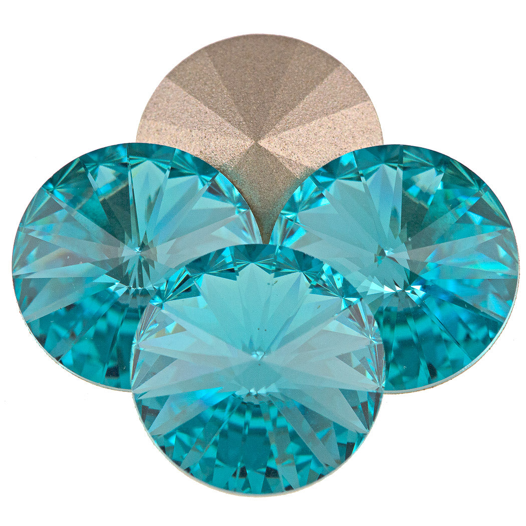 Four TRUE CRYSTAL 14mm Rivoli Light Turquoise (263)