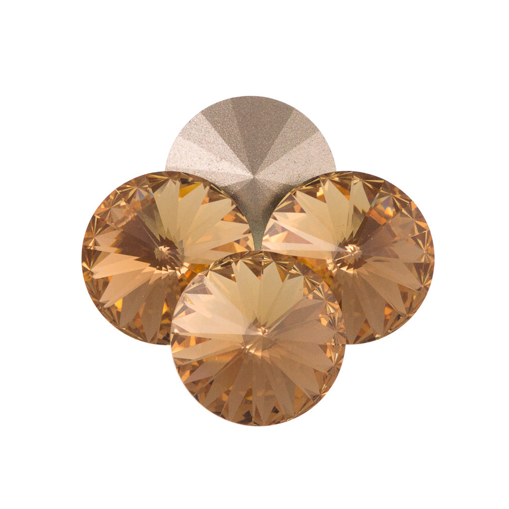 Four TRUE CRYSTAL 14mm Rivoli Light Colorado Topaz (246)