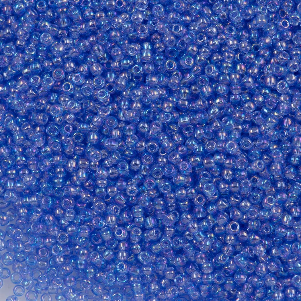 50g Toho Round Seed Beads 11/0 Transparent Light Blue AB (168)