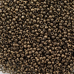 Toho Round Seed Bead 11/0 Gilded Marble Black 2.5-inch Tube (1706)