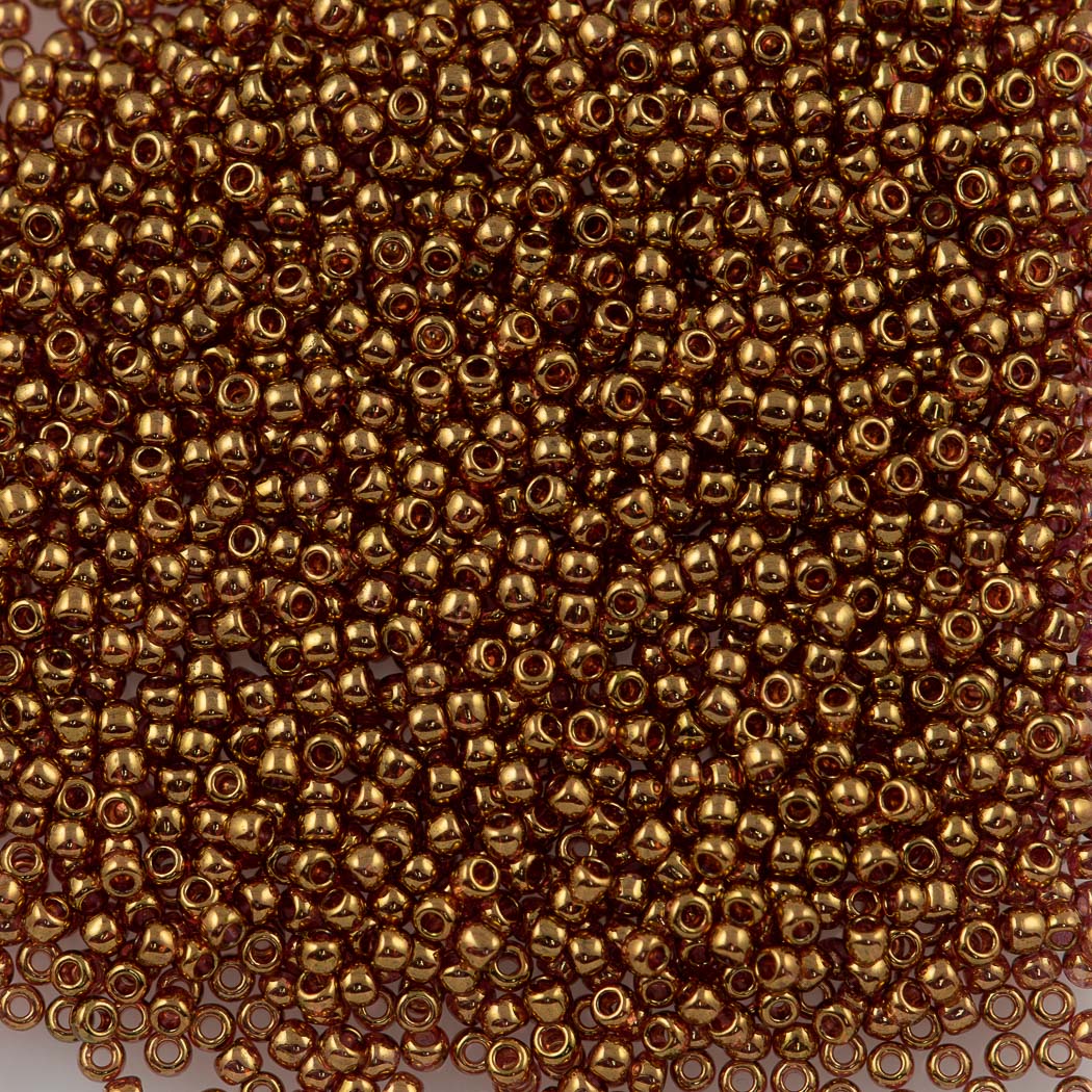 Toho Round Seed Bead 11/0 Gold Luster Transparent Pink 2.5-inch Tube (421)