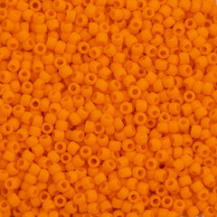 Toho Round Seed Bead 11/0 Opaque Matte Orange Peel 2.5-inch Tube (42DF)