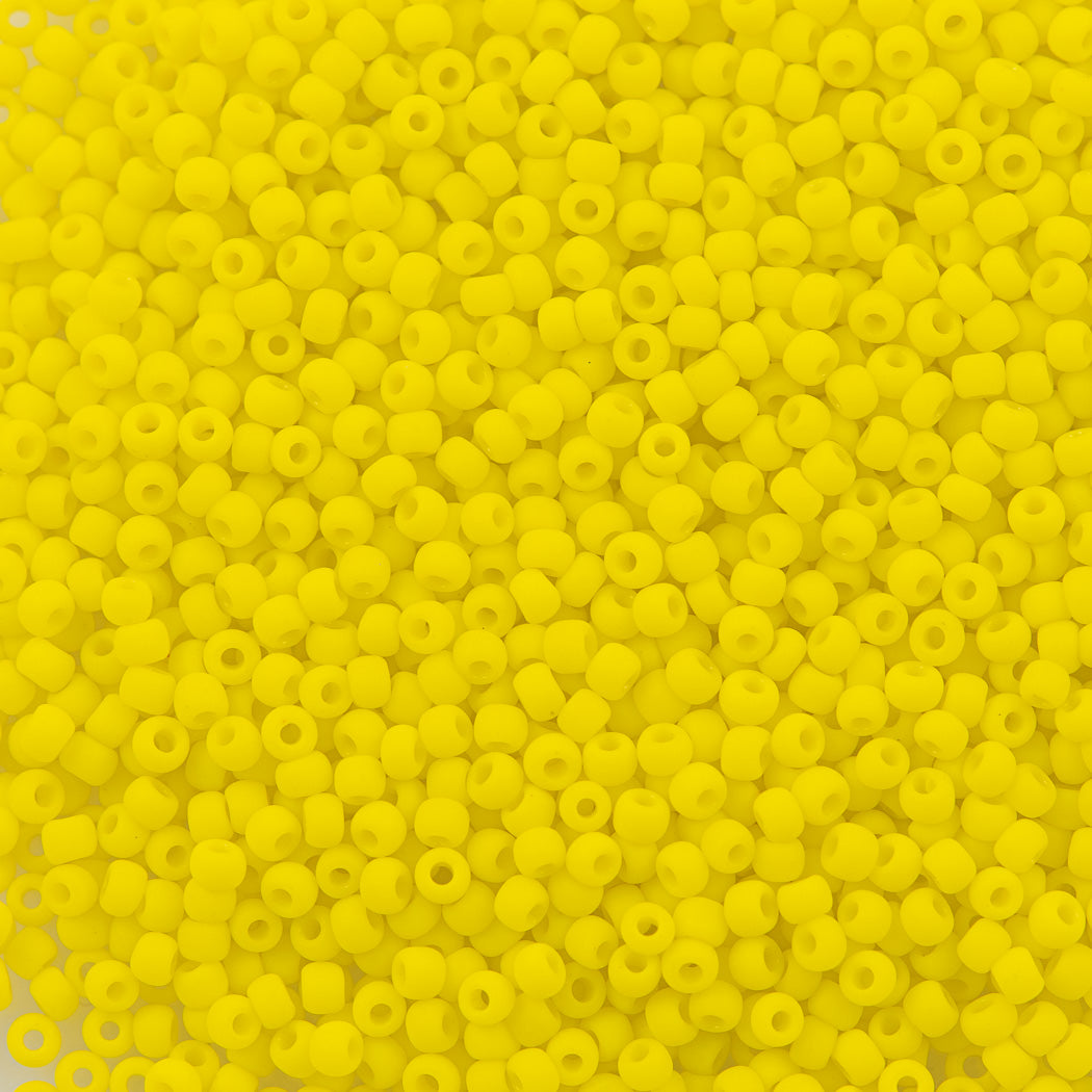 50g Toho Round Seed Bead 11/0 Opaque Matte Yellow (42F)