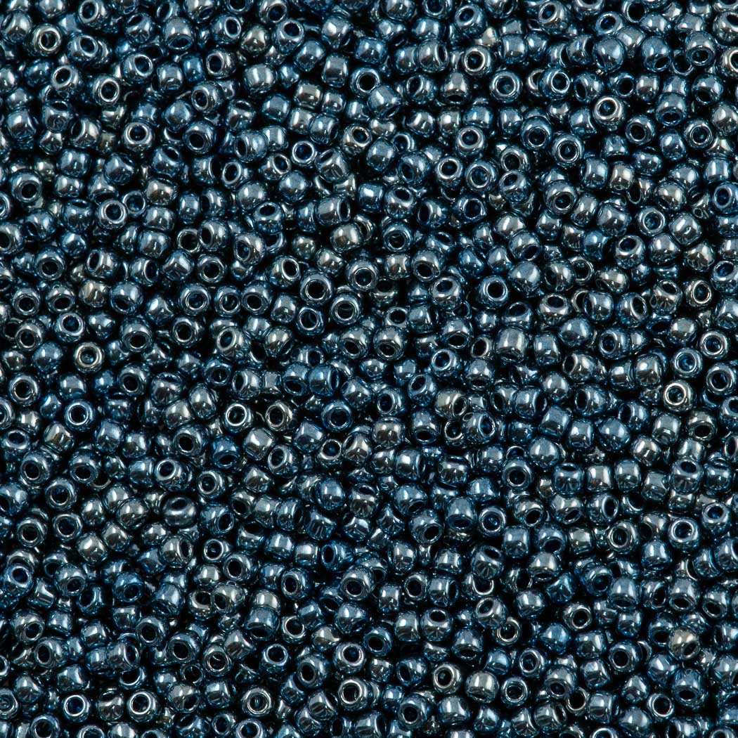 50g Toho Round Seed Beads 11/0 Galvanized Peacock Blue (511)