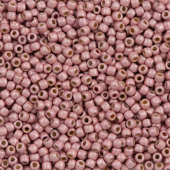 Toho Round Seed Bead 11/0 PermaFinish Matte Galvanized Peach Coral 2.5-inch Tube (552PFF)