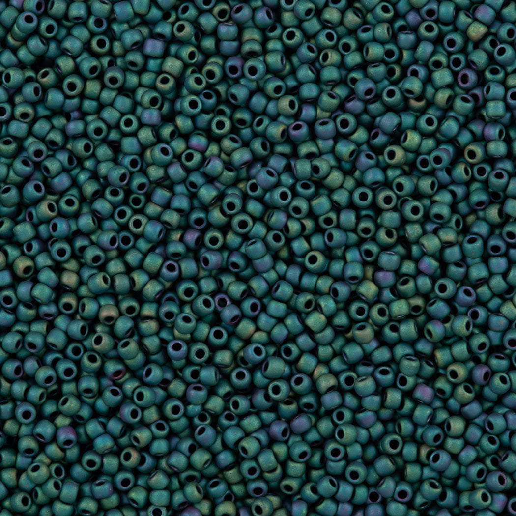 50g Toho Round Seed Bead 11/0 Opaque Matte Teal Iris (706)