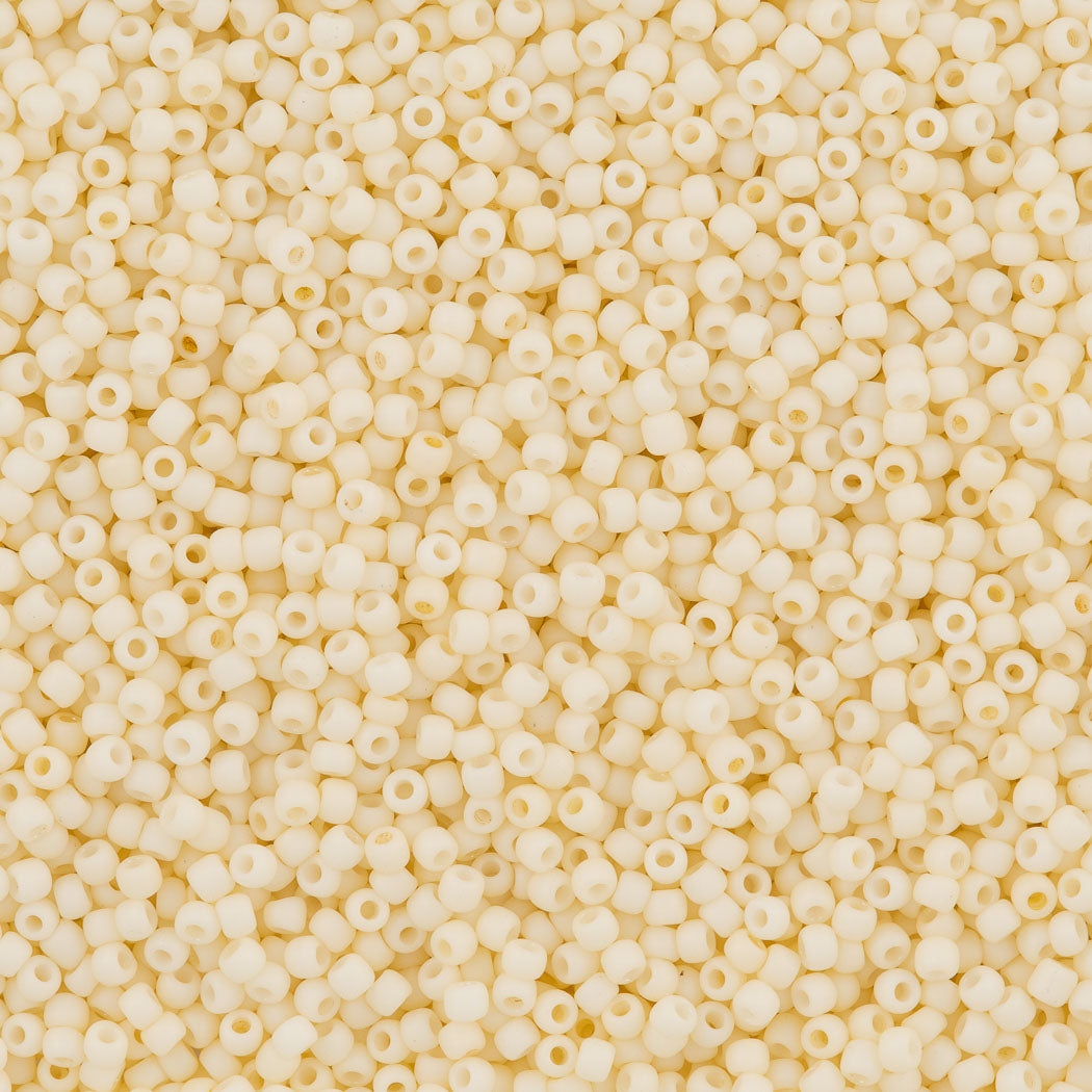 Toho Round Seed Bead 11/0 Opaque Matte Vanilla 2.5-inch Tube (762)