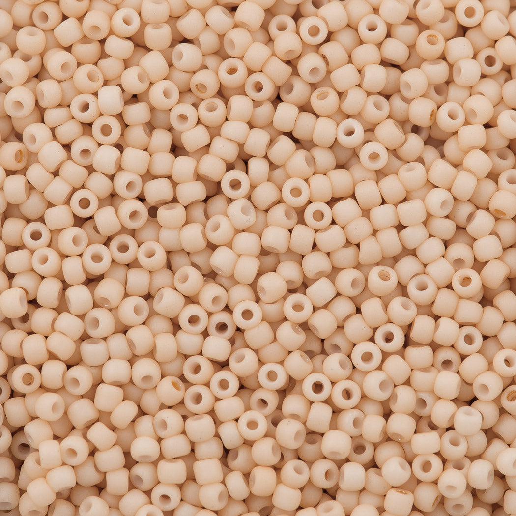 Toho Round Seed Bead 11/0 Opaque Matte Ivory 2.5-inch Tube (763)