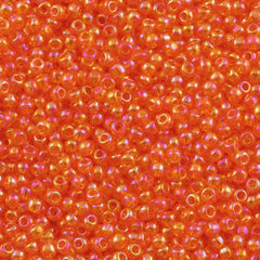 Toho Round Seed Bead 11/0 Transparent Dark Orange AB 2.5-inch Tube (174B)