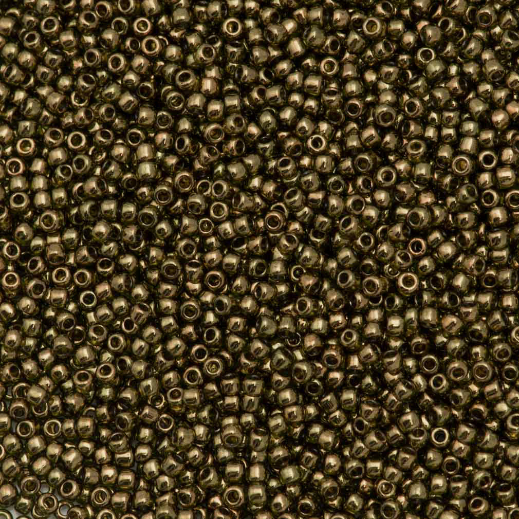Toho Round Seed Bead 11/0 Gold Luster Prairie Green (324)